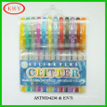 Plastic Gel Ink Pen with Glitter colors